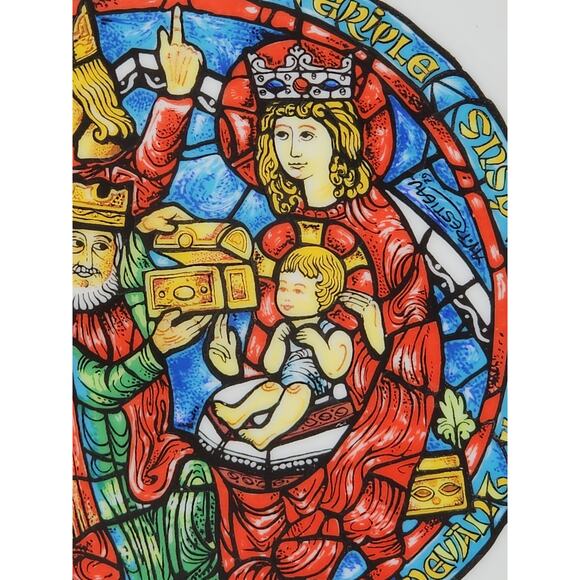 Christmas Three Wise Men Three Kings Vitrail Stain Glass 1979 Porcelain Limoges - Picture 3 of 13